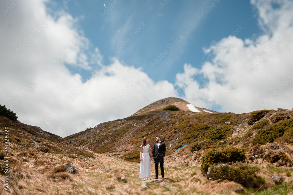 Wedding couples photoshoot in beautiful carpathian mountains