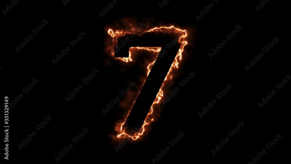 Energy Fiery Number 7 Animation. Fiery style. 4k. Energy Fiery Number 7 Animation. Fiery style. 4k.
