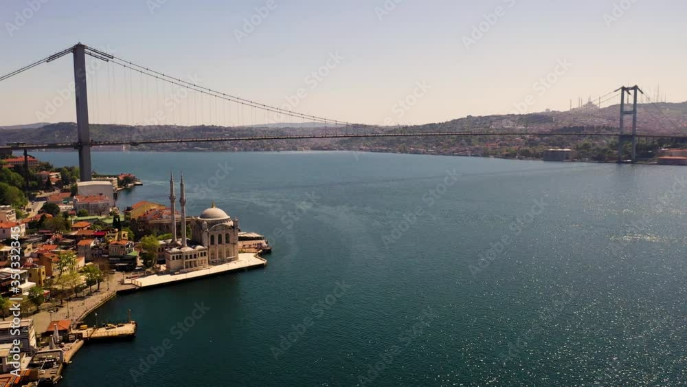 15 July Martyrs Bridge, Bosphorus Bridge from Sky Aerial view. Istanbul Turkiye. 15 July Martyrs Bridge, Bosphorus Bridge from Sky Aerial view. Istanbul Turkiye.