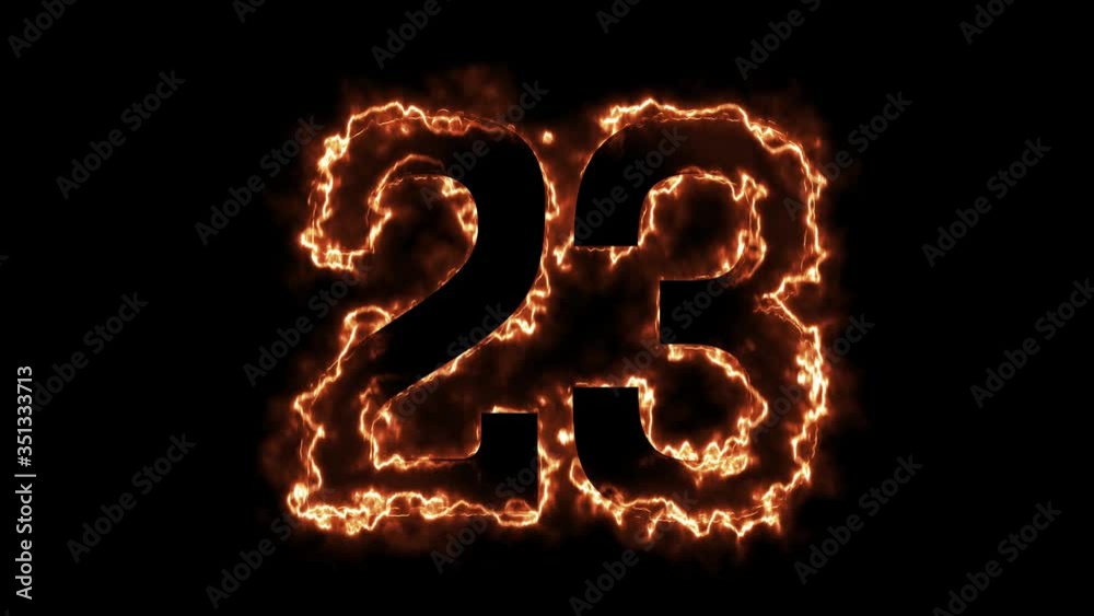 Energy Fiery Number 23 Animation. Fiery style. 4k. Energy Fiery Number 23 Animation. Fiery style. 4k.