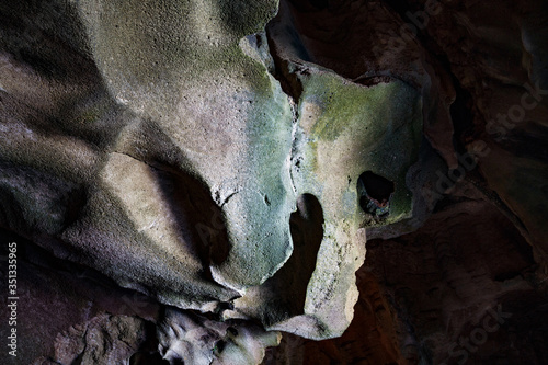 Walls of the The Caves of Hercules in Cape Spartel in Morocco. Is an archaeological cave complex near Atlantic Ocean, located west of Tangier, the popular tourist attraction.