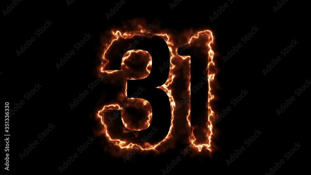Energy Fiery Number 31 Animation. Fiery style. 4k. Energy Fiery Number 31 Animation. Fiery style. 4k.
