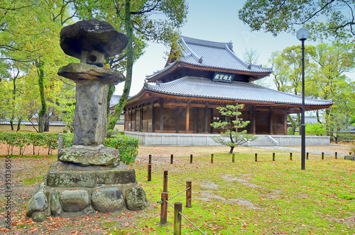 Shōfukuji was the first Zen temple constructed in Japan. It was founded in 1195 by the priest Eisai, who introduced the Rinzai sect of Zen Buddhism from China. Fukuoka, 04-06-2015 photo