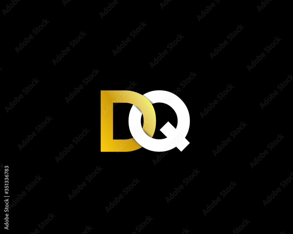simple typography DQ golden & white vector logo simple typography DQ golden & white vector logo