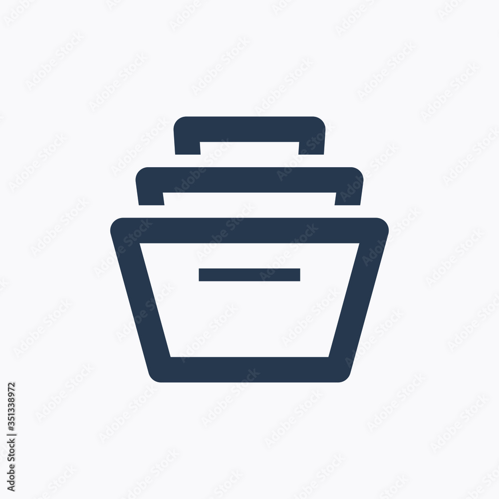 Folder line vector icon. Archive document vector symbol. Organize concept icons set for web design. Modern flat  office paper icon for app design. Portfolio binder minimal flat linear icons