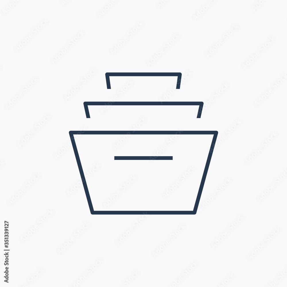 Folder line vector icon. Archive document vector symbol. Organize concept icons set for web design. Modern flat office paper icon for app design. Portfolio binder minimal flat linear icons Folder line vector icon. Archive document vector symbol. Organize concept icons set for web design. Modern flat office paper icon for app design. Portfolio binder minimal flat linear icons