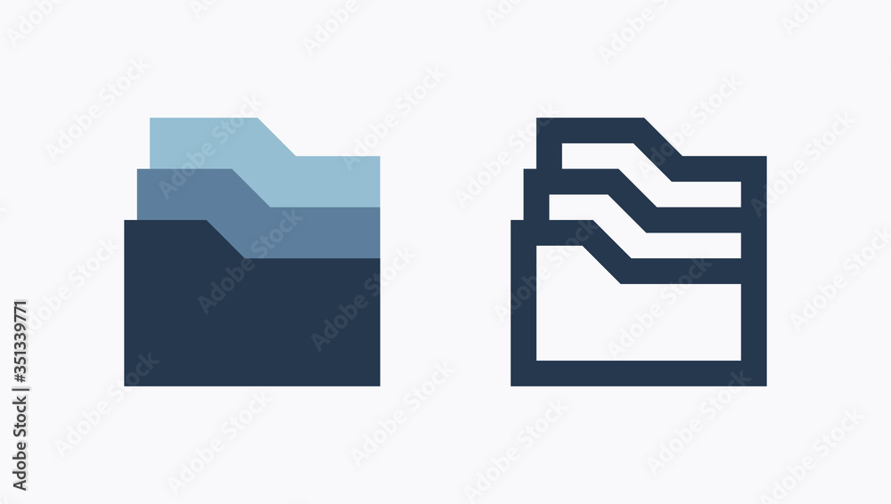 Folder line vector icon. Archive document vector symbol. Organize concept icons set for web design. Modern flat office paper icon for app design. Portfolio binder minimal flat linear icons Folder line vector icon. Archive document vector symbol. Organize concept icons set for web design. Modern flat office paper icon for app design. Portfolio binder minimal flat linear icons