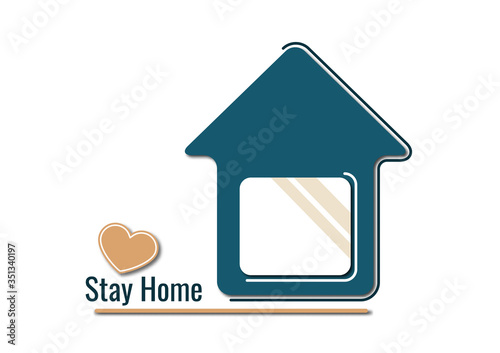 Creative icons stay home, heart, home symbol. Quarantine to prevent coronovirus infection. Vector