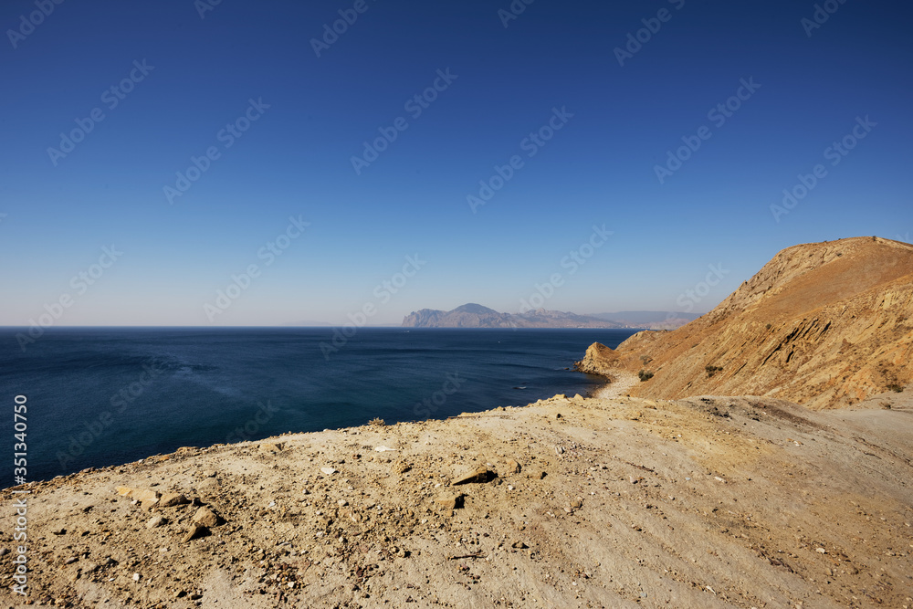 Crimea sea. Beautiful Crimean landscape. The nature of Ordzhonikidze.