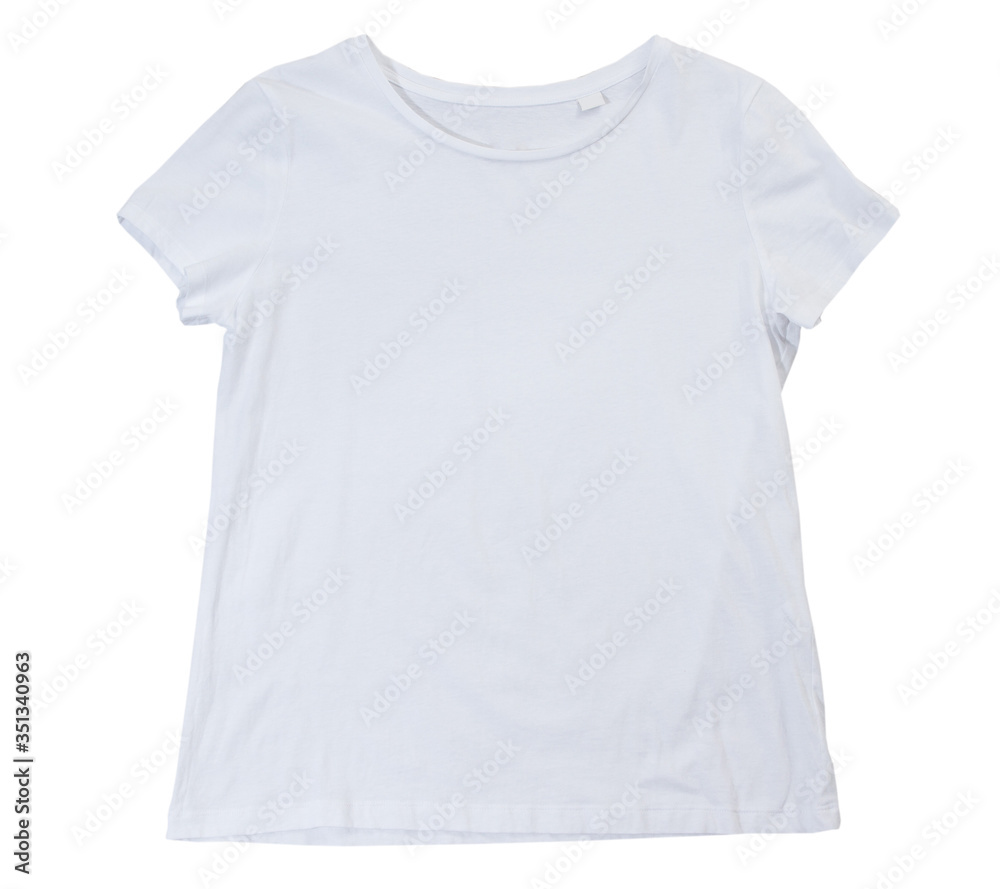 empty white T-shirt isolated on white background. Blank White female tshirt isolated on white. Tshirt template ready for your own graphics. empty white T-shirt isolated on white background. Blank White female tshirt isolated on white. Tshirt template ready for your own graphics.