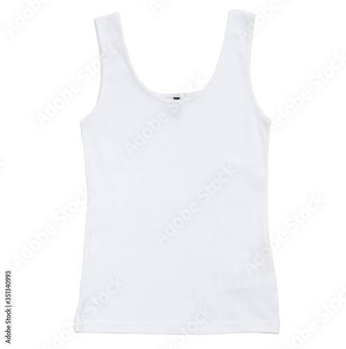 White tank top isolated on white background, Plain Hollow Female Tank Top Shirt, isolated on white background