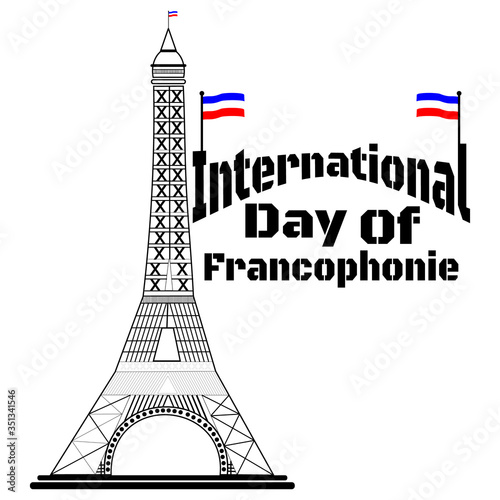 International Day of the Francophonie with logo icon design, vector illustration concept