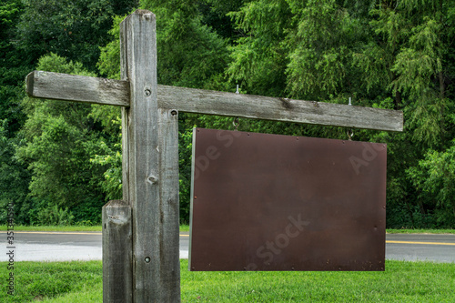 blank park entrance or trailhead sign