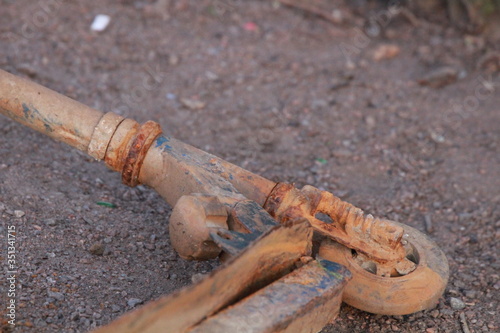 rusty metal chain