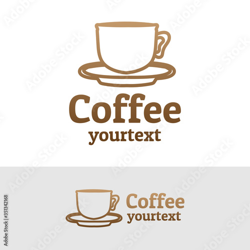 coffee hand drawn logo design. gradient color
