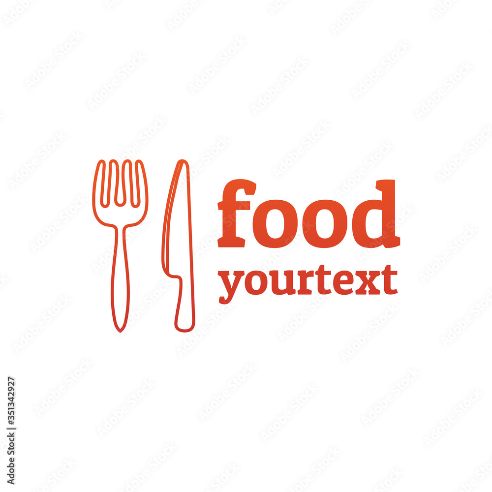 Fototapeta premium food hand drawn logo design. gradient color
