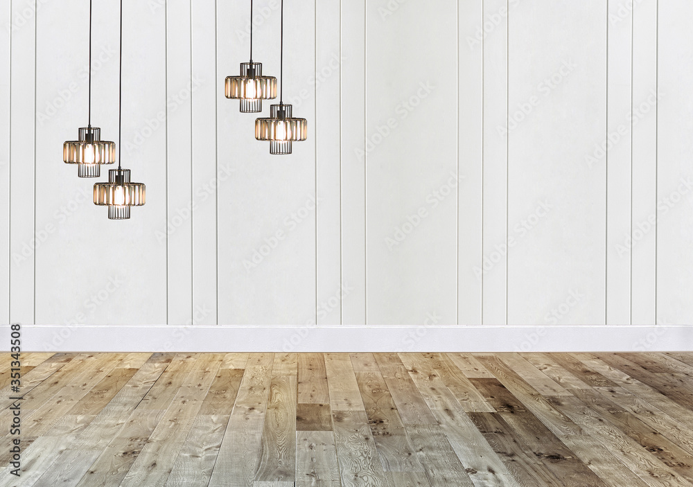 modern empty house interior design and lamp. 3D illustration modern empty house interior design and lamp. 3D illustration