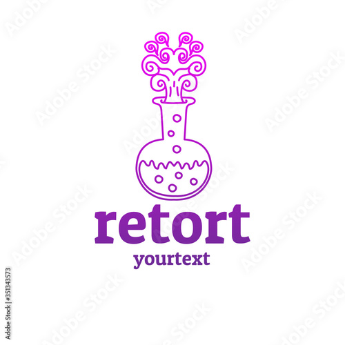 retort hand drawn logo design. gradient color