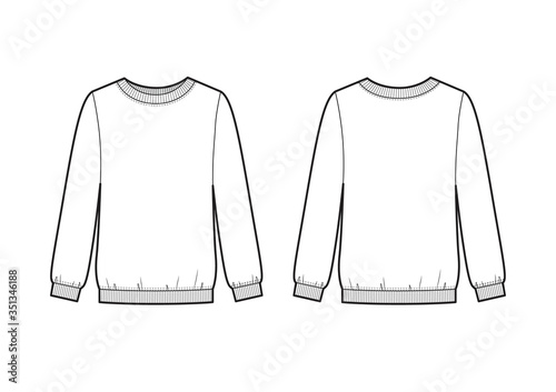 Trendy women sweatshirt. Vector sweatshirt template.