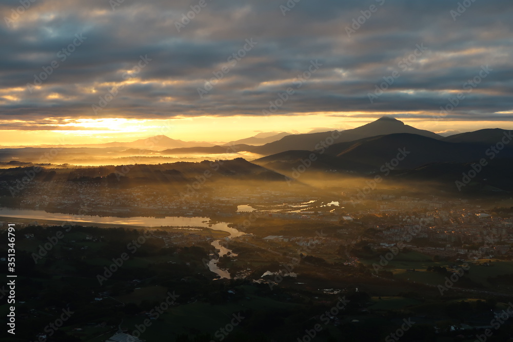 Sunrise over the basque country Sunrise over the basque country