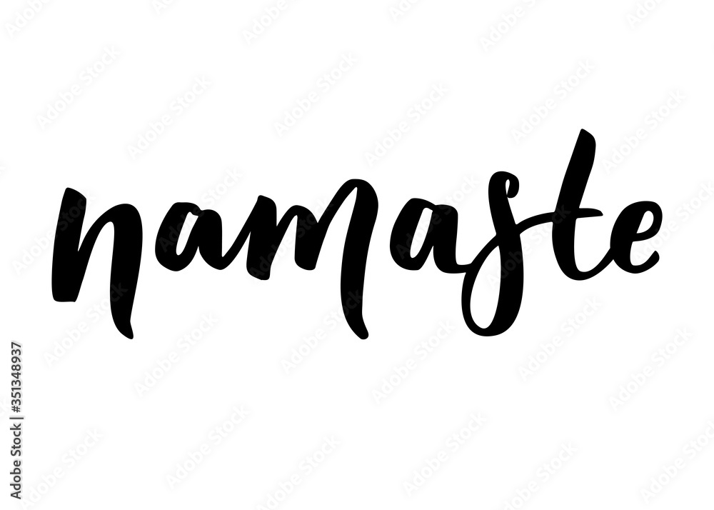 Hand drawn namaste card. Hello in hindi. Ink lettering background. Positive quote. Modern brush calligraphy. Hand drawn namaste card. Hello in hindi. Ink lettering background. Positive quote. Modern brush calligraphy.