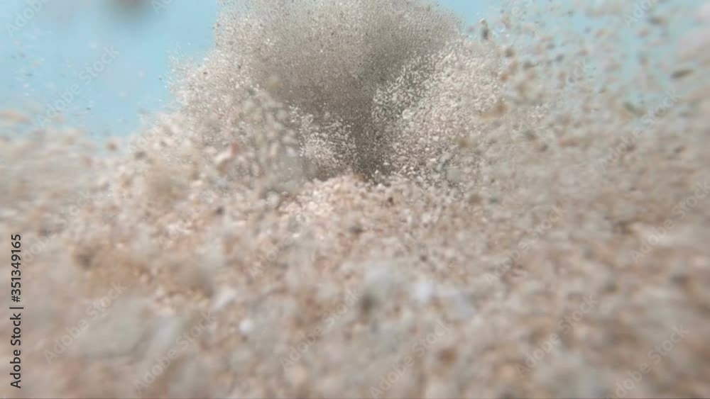 Underwater sand storm in slow motion 250fps