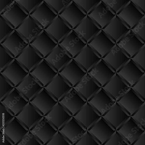 black geometric background, seamless pattern © mtmmarek
