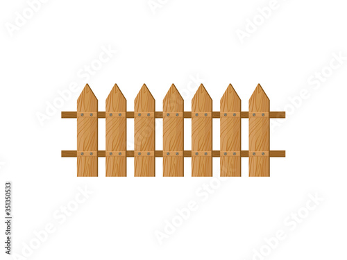 Garden furniture Wooden fence. Vector isolated illustration on white background