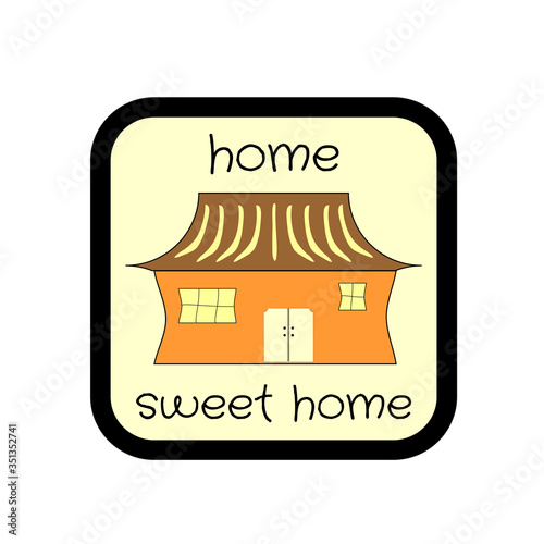 Hand lettering typography poster.Calligraphic quote 'Home sweet home'.For housewarming posters, greeting cards, home decorations.