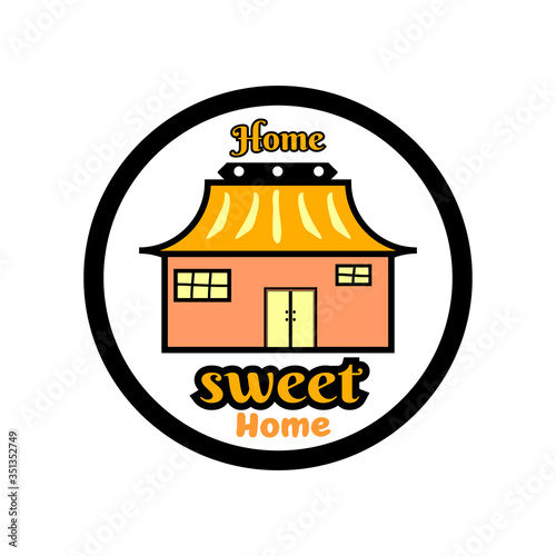 Hand lettering typography poster.Calligraphic quote 'Home sweet home'.For housewarming posters, greeting cards, home decorations.
