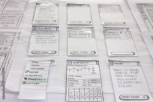 UX sketches - Paper Prototype 