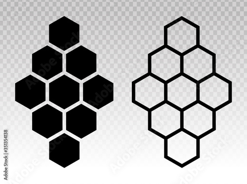 Honeycomb / honey comb flat icon with hexagon pattern for apps and websites