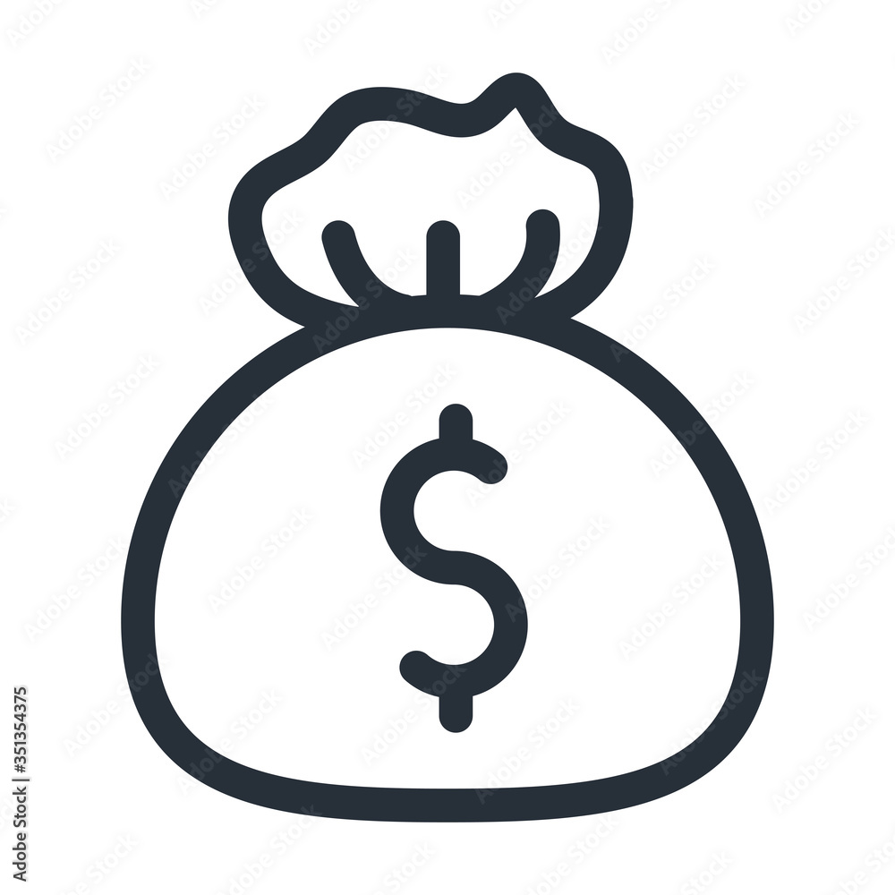 dollar inside bag line style icon vector design dollar inside bag line style icon vector design