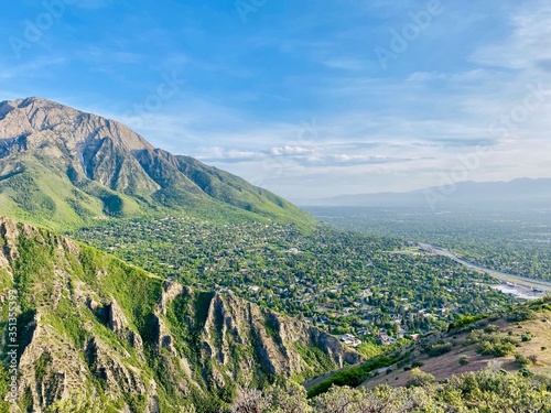 view of the mountains in the morning in Salt Lake City photo