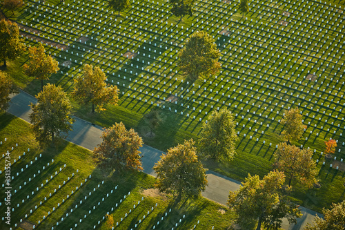 USA, Virginia, Aerial photograph of Arlington National Cemetery
