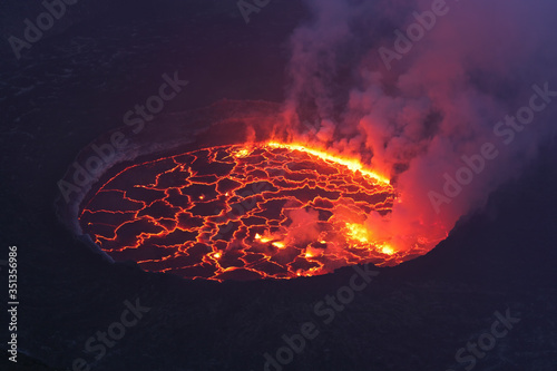 Africa, Congo, View of lava from Nyiragongo Volcano photo