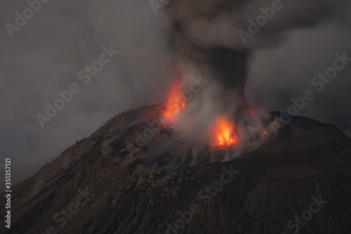 Guatemala, Santiaguito volcano, Strombolian eruption photo