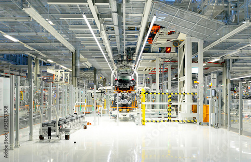 Production of cars in a factory photo