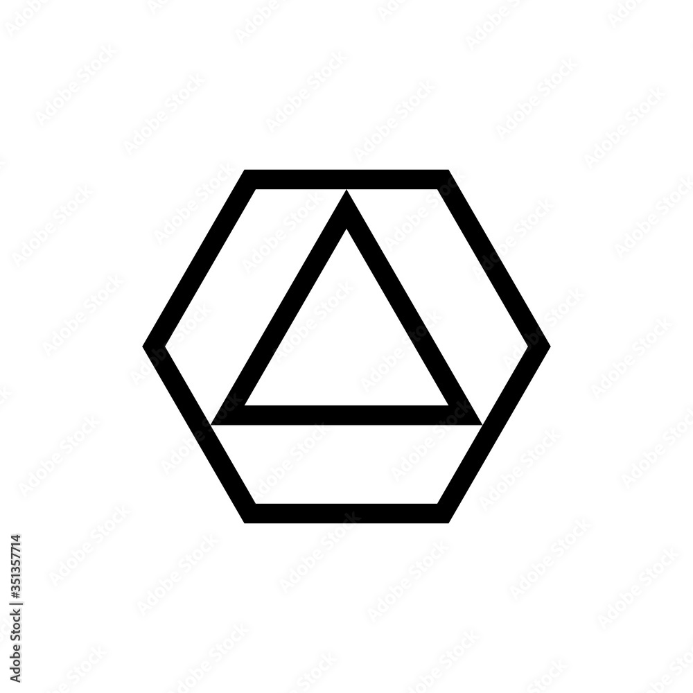 Abstract hexagonal with triangle illustration logo element Abstract hexagonal with triangle illustration logo element