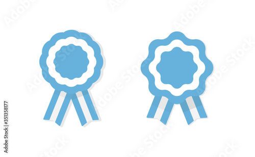 Argentina cockade. Badge with ribbons, rosette. argentinian flag colors. Vector illustration