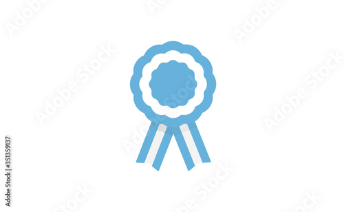 Argentina cockade. Badge with ribbons, rosette. argentinian flag colors. Vector illustration