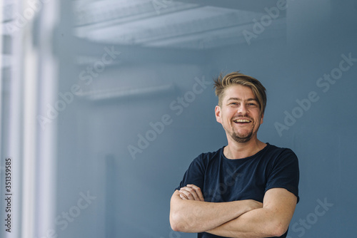 Portrait of a laughing man photo