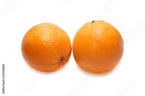 Orange on a white background. Fresh and juicy