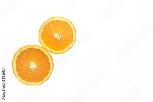 Orange cut haft isolated on white background. With clipping path.