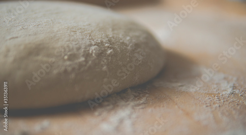bread dough on pastry board