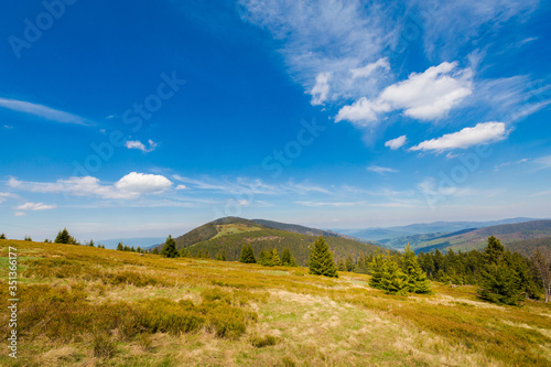 Fototapeta Naklejka Na Ścianę i Meble -  Spring trekking Beskidy Rysianka Romanka