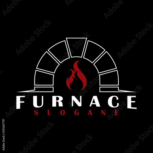  furnace logo design black vector