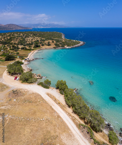 Tropical beach of Voulisma, Istron, Crete, Greece.