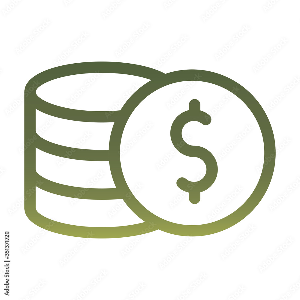 Obraz premium coins gradient style icon vector design