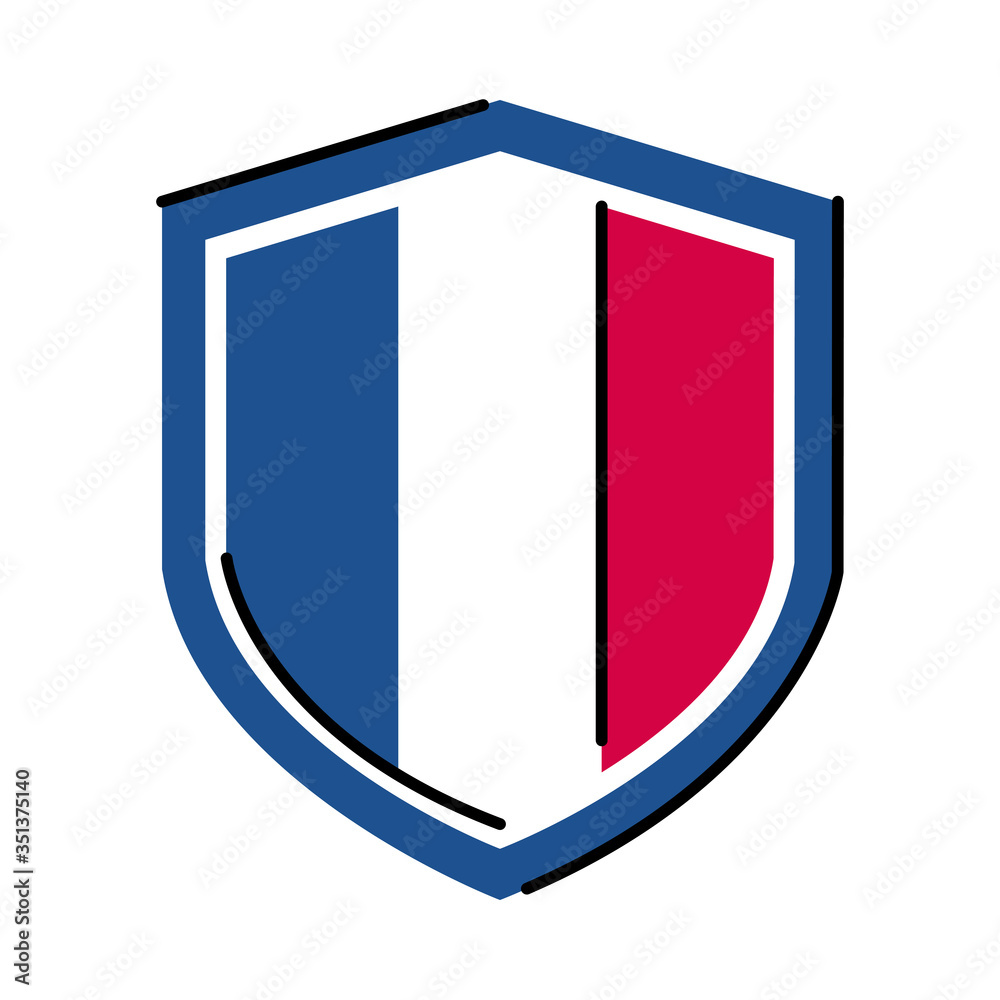 France shield line and fill style icon vector design